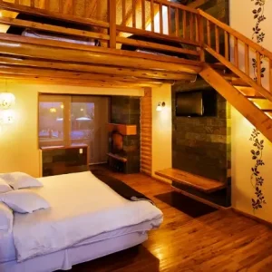 Cabaña familiar con balcón