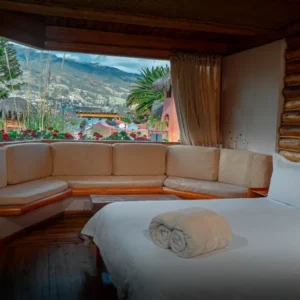 Cabaña familiar vista a jardines